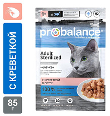 ProBalance Консервированный корм Sterilized Cat (Креветка в соусе)